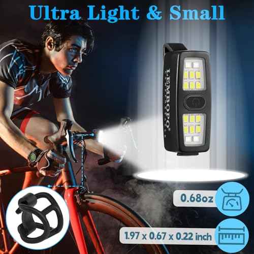 Small Rechargeable EDC Flashlight, Clip on Running Lights Gift for Runners, Safety Bike Lights for Dog Walking at Night, Hands Free Running Accessories Gear for Women Men