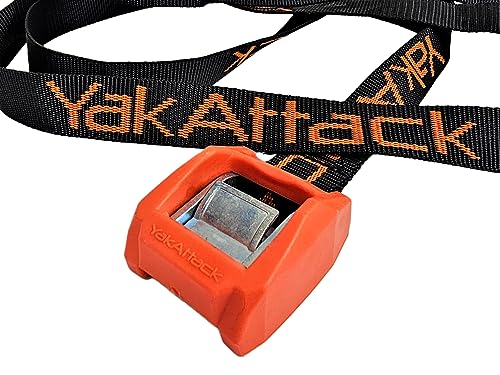 15 ft Cam Strap Webbing Pack for Kayaks & Outdoor Gear - Black and Orange