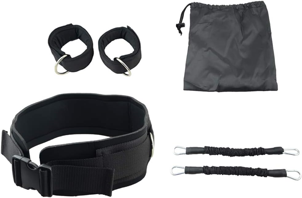 YCYU Vertical Bounce Trainer Set Leg Strength Jump Training Waist Belt Ankle Cuff Resistance Band Home Gym Equipment