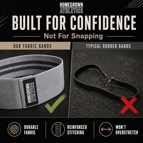 Fabric Resistance Bands Set of 3 for Glutes Legs and Hip Workouts - Non-Slip Booty Bands