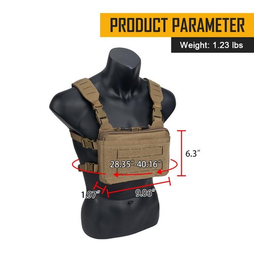 IDOGEAR Tactical Chest bag with Insert 5.56/7.62 Mag Pouch Recon Kit Kangaroo Chest bag Utility Laser-cut MOLLE Hook-and-Loop Accessory Bag Admin Pouch for Military Airsoft(Coyote Brown)