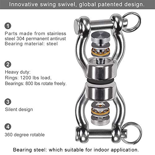 Heavy Duty Bearing Swing Swivel 360° Rotation Hanging Accessory - Style B