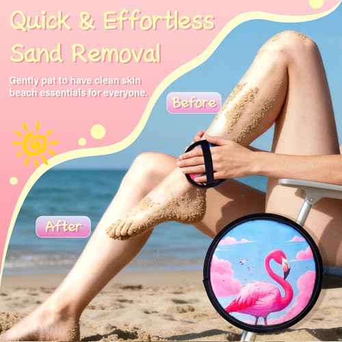 Sand Remover Bag for Beach, Sand Eraser Brush Wipe Mitt for Family Kids Women,Talc-Free & Reusable Beach Essentials Natural Ingredients, Vacation Must Haves Accessories for Summer Trip