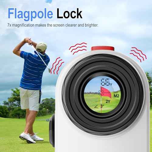 Range Finder Golf Rangefinder with Slope, 1200 Yards Laser Range Finder with 7X Magnification, Rechargeable Golf Range Finder with Flag Lock, Vibration, Magnetic, Golf Accessories for Men and Women