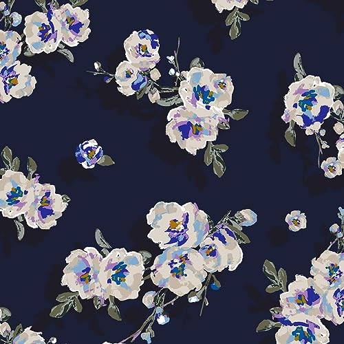 Vera Bradley Women's, Performance Twill Travel Backpack Travel Bag, Blooms and Branches Navy, One Size