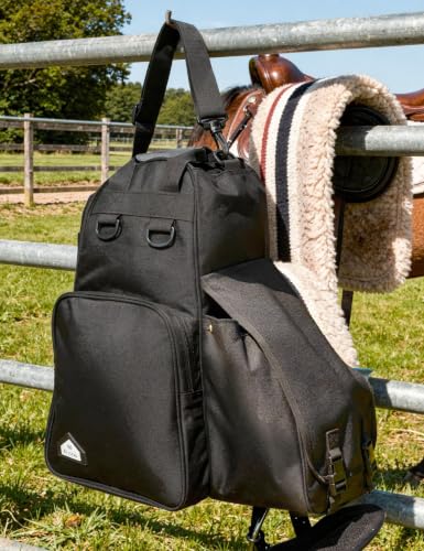 FitsT4 Sports Equestrian Boot Bag with Helmet Storage Black