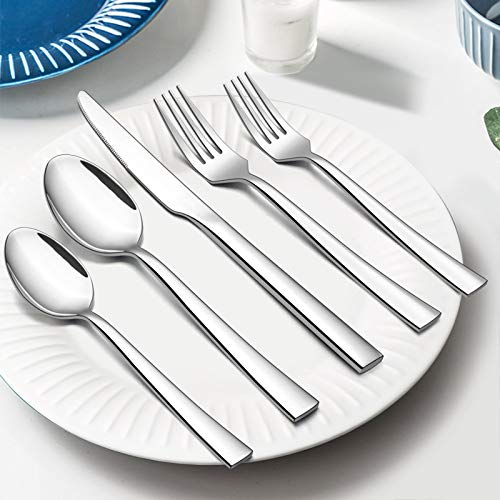 20-Piece Stainless Steel Flatware Set for 4 - Modern Silverware Cutlery