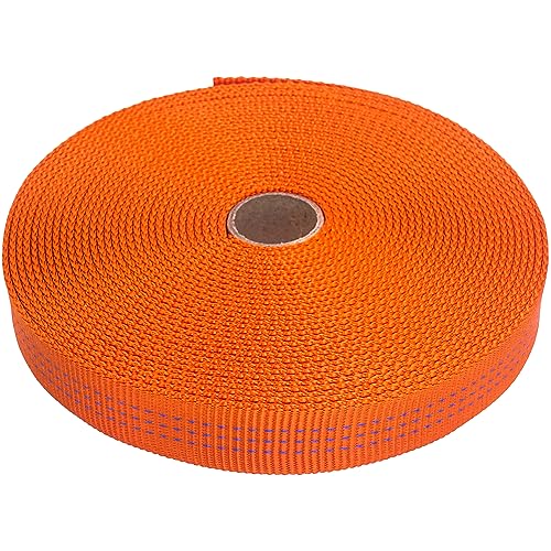 Orange 30ft Nylon Climbing Webbing Tape - Heavy Duty, UIAA Certified