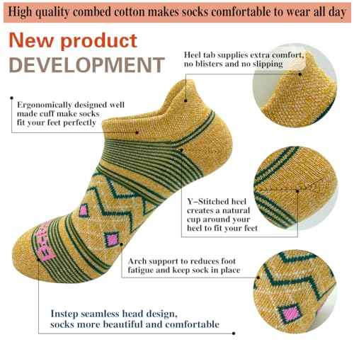 Anti-blister Thick Cushioned Wicking Odor Resist Athletic Casual Ankle Socks 6 Pairs