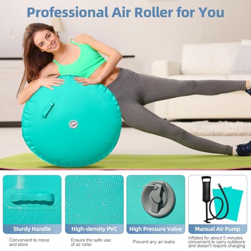 Inflatable Gymnastics Barrel for Back Handspring Training - Purple, 47.2x23.6 Inches