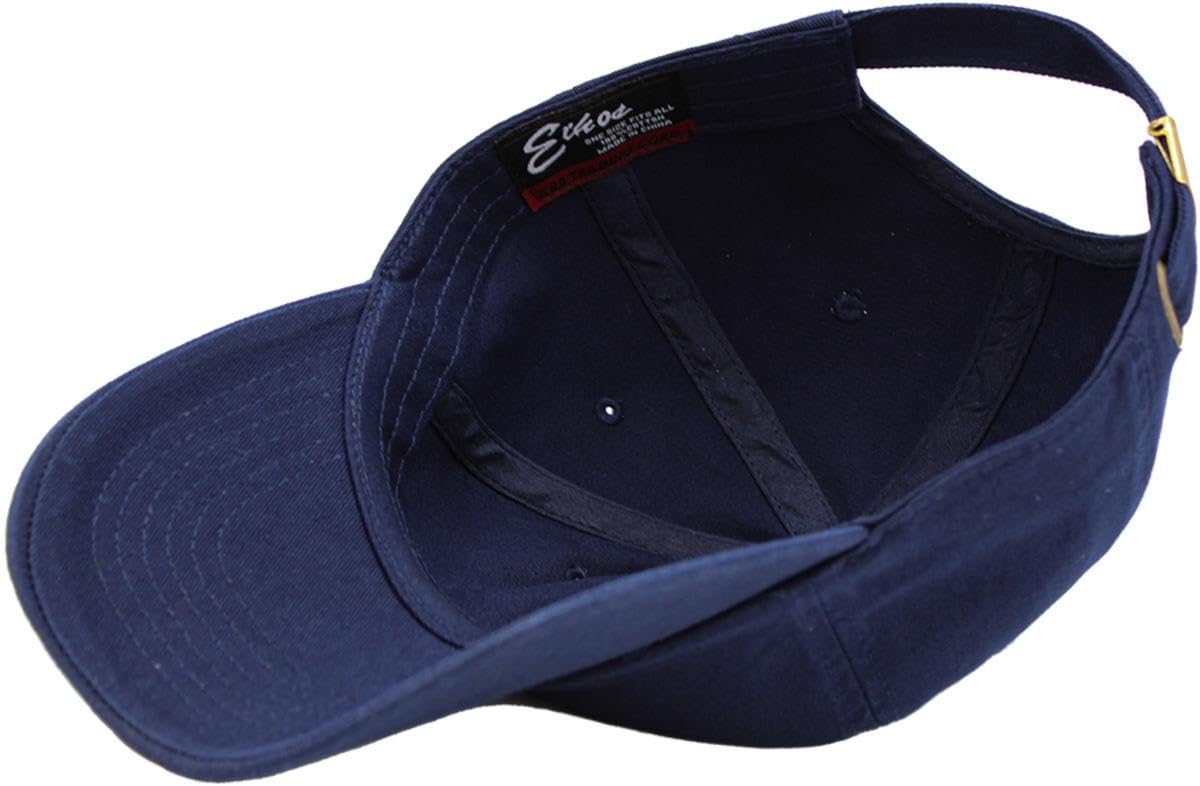 KB-LOW NAV Classic Cotton Dad Hat Adjustable Plain Cap. Polo Style Low Profile (Unstructured) (Classic) Navy Adjustable
