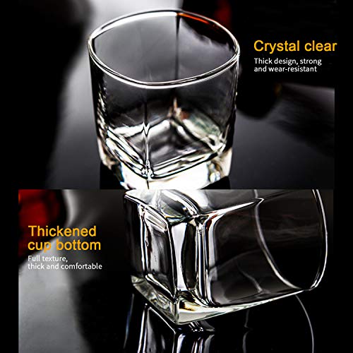 Heavy Base Whiskey Glasses Set of 12 - 8 oz Classic Lead-Free Glassware