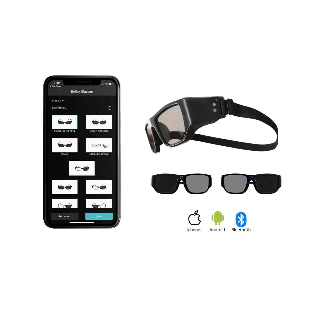 Applied Vision Sports Vision Training Strobe Glasses - Sports Reaction Training. Reflex and Hand-Eye Coordination Tool