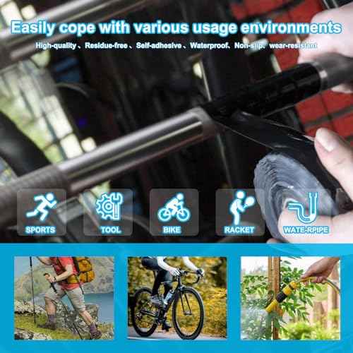 Self-fusing Silicone Tape(20mil), Fusion Grip Tape, Applicable to Silicone wrap for Barbells, Dumbbells, Pull-ups, and Tools Like Bike Handlebars, Wrenches, and More (1 in * 10 ft)
