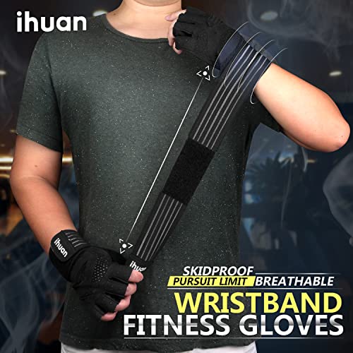 X-Small Black Ventilated Weight Lifting Gloves with Wrist Support for Men & Women
