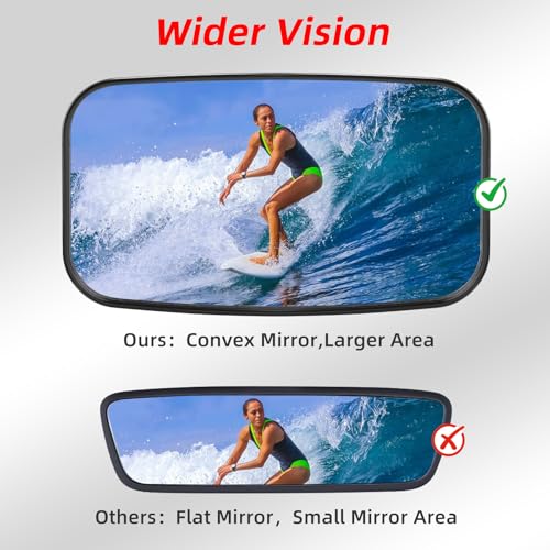Boat Rear View Mirror, 8" W x 4" H Boat Mirrors, Marine Mirror for Ski Boats Pontoon Boat Water Skiing Sports Wakeboarding Surfing