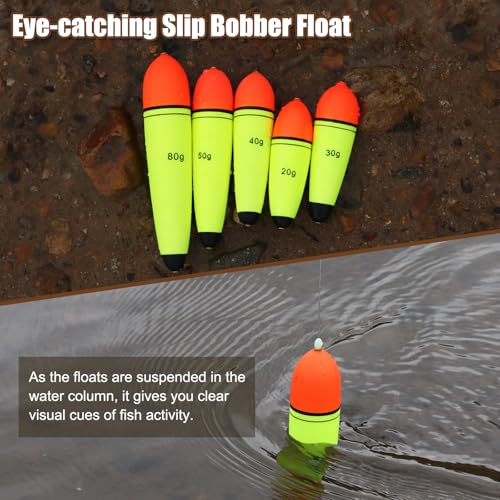 5 pcs EVA Foam Fishing Floats Slip Bobber Buoyancy Saltwater Freshwater