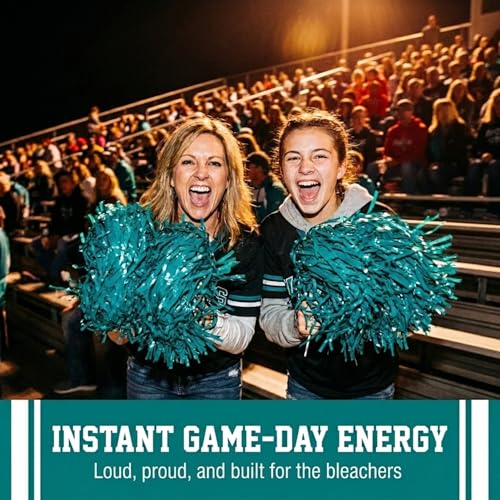 Anderson's Teal 10-Piece Cheerleader Pom Poms - Sports Fan & Party Supplies