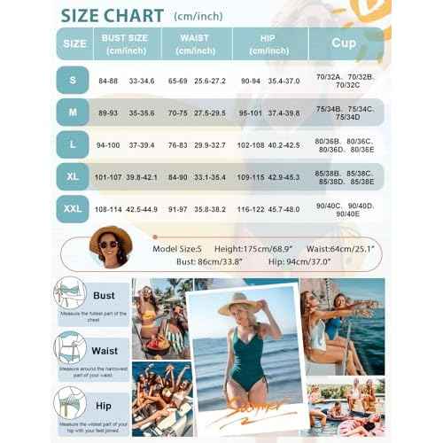 Women's One Piece Swimsuits Tummy Control Bathing Suits Sexy V Neck Push Up Slimming Swimwear with Side Drawstrings