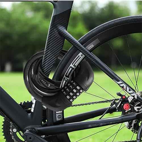 Bicycle Cable Lock, 4-Digit Combination, 6-Foot Long, Resettable Anti-Theft Bicycle Lock,Accessories for Mountain Bike, Road Bike, Electric Bicycle, Scooter£¨Black£©