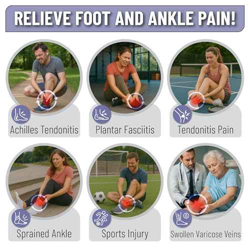 DR JK- Ankle Brace for Women and Men, Medium, 1 Pair, Grey and Black, Adjustable Compression Sleeve, Soft Straps for Achilles Tendonitis Relief, Sports Protection, Achilles Tendonitis Brace