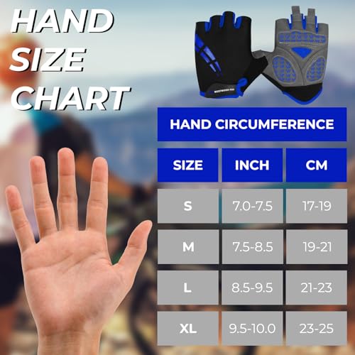 Unisex Gel Padded Cycling Gloves Blue X-Large - Breathable & Anti-Slip