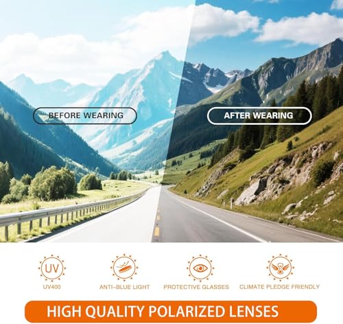 Suoso Polarized Sports Sunglasses A6 Silver - UV400 Wrap Around Goggles for Driving Fishing