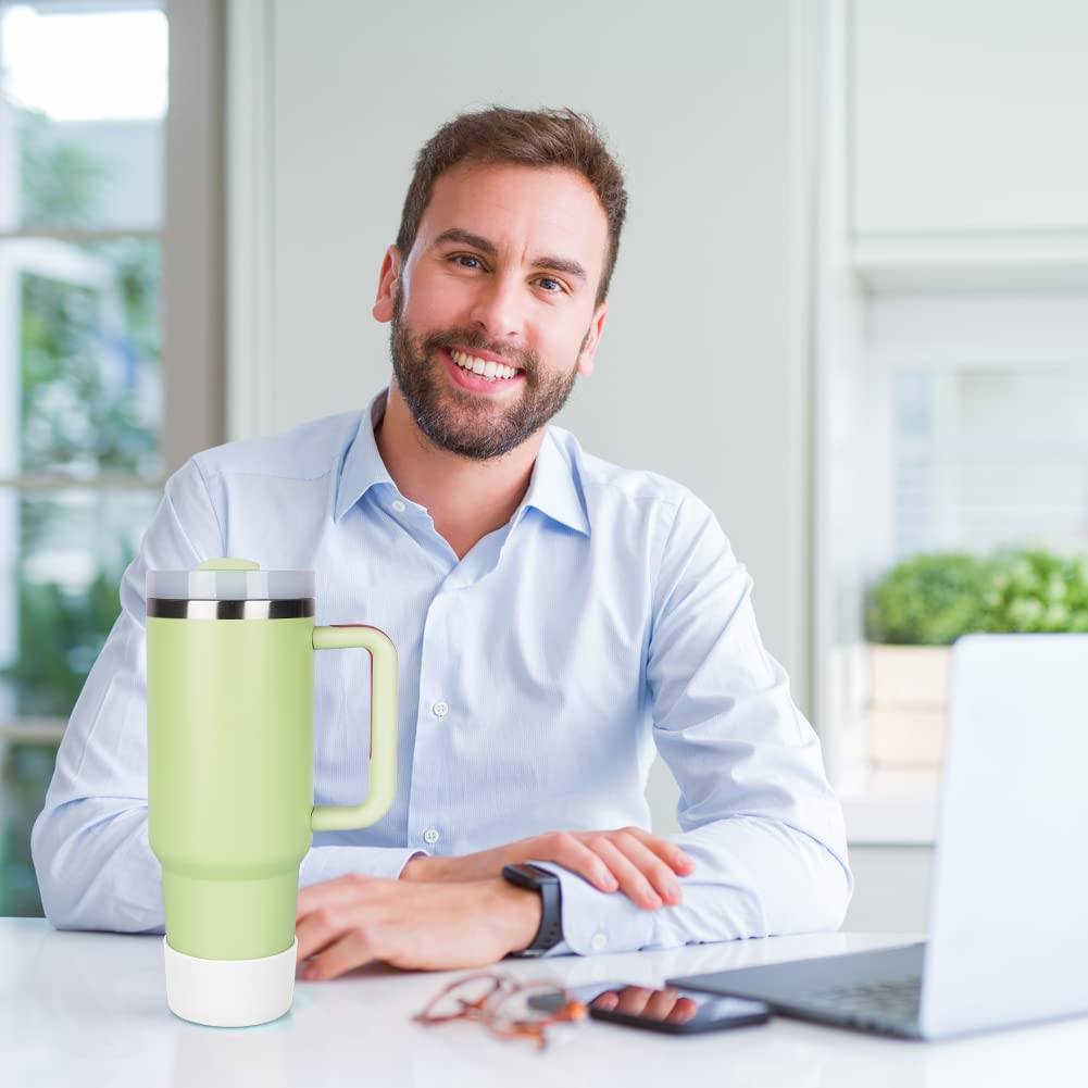 AUAUY 1 Pc Protective Silicone Boot for Stanley Quencher Adventure 40oz, Anti-Slip Bottom Silicone Sleeve Cover for Stanley IceFlow 20oz 30oz Sport Water Bottles, Stanley Cup Accessories, White