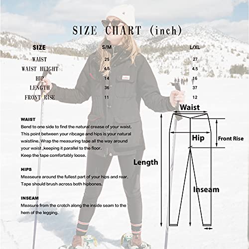 Thermal Fleece-Lined High-Waisted Leggings for Women - Small-Medium Black & Dark Grey
