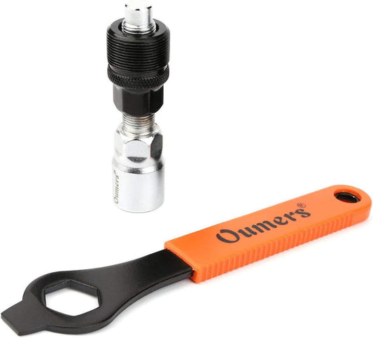 Oumers Bike Bicycle Crank Extractor Puller Remover Set with 16mm Spanner Wrench for Square Thread Taper Crank Arm and Crankset