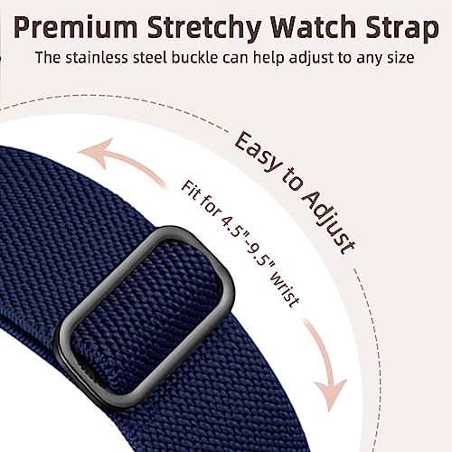 Maledan Adjustable Sports Wristbands for Fitbit Versa 3/ Sense 2 - Black & Navy Blue (Variation of THIS listing)