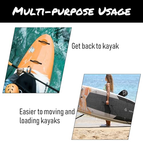 NEW-Vi 4PCS Kayak Carry Handles, Kayak Handles with 6 C-Shaped Buckles, Kayak Replacement Handles, Kayak Handle Replacement, Lifetime Kayak Accessories, Kayak Pull Handle, Carry Handle Mount