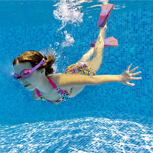 Kids Short Swim Fins for Lap Training - Rainbow-B / M US 4-5.5 / Women 5-7