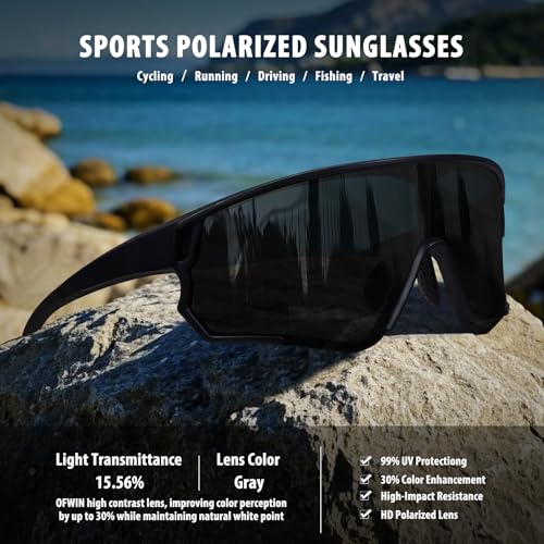 Polarized Sports Sunglasses for Men Women UV Protection Cycling Bike Running Wrap Around Sun Glasses