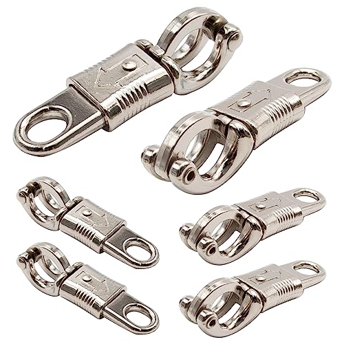 5-Pack Nickel Plated Quick Release Panic Snap with Fixed-Eye, Panic Snap Quick Release Paracord, Get Back Whips Industrial Grade for Get Back Whips