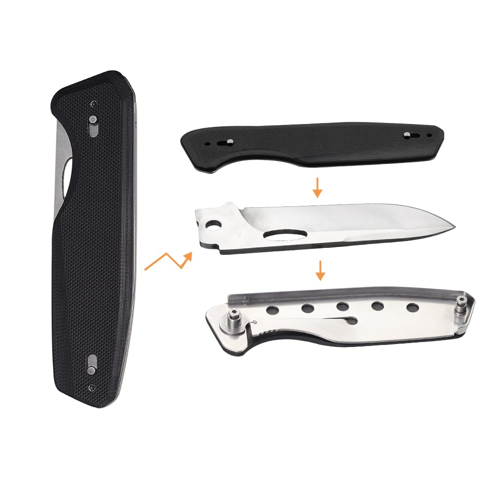 Roxon S502U Upgraded Phantasy Folding Pocket Knife, G10 handle Survival Gear Pocket Tool EDC Knife Replaceable Knife Blade with Pocket Clip for Camping Hiking