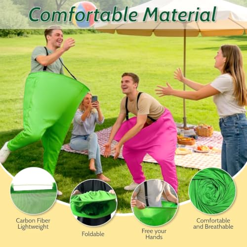 Outdoor Granny Pants Yard Game Set with 2 Pairs, Bouncy Balls & Pump - Yellow & Blue / 2