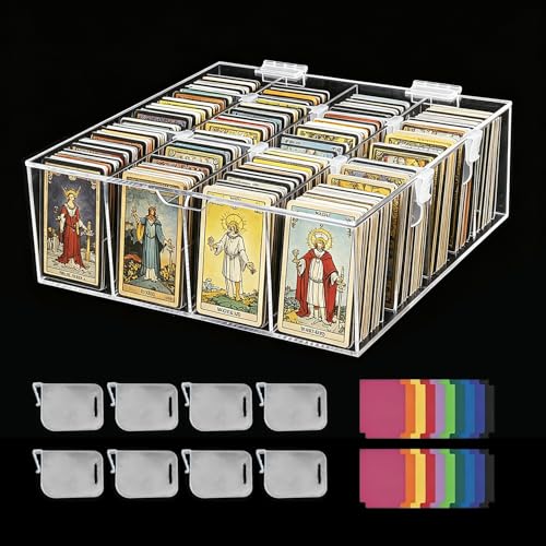 Acrylic Storage Box for Trading Cards - 3000+ Card Capacity with Dividers & Supports
