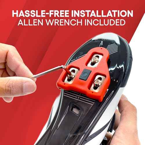 TrubliFit Replacement Delta Bolts Screws Washers for Delta Cleats, Replacement Screws with Allen Wrench Compatible with Delta Bike Cleats, for Indoor Cycling & Road Bikes - Cleats NOT Included, Red