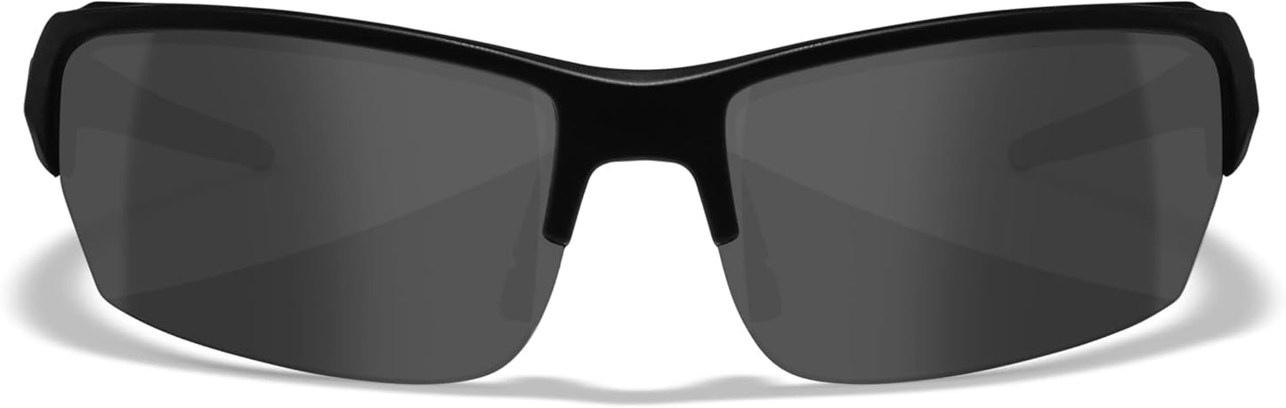 Wiley X WX Saint CHSAI08 Tactical Sunglasses Matte Black Frame with Changeable Smoke Grey Lenses Ballistic Rated