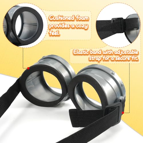 3 PCS Halloween Costumes for Men Women Adults, Yellow Beanie, Steampunk Goggles, Black Gloves, Halloween Party