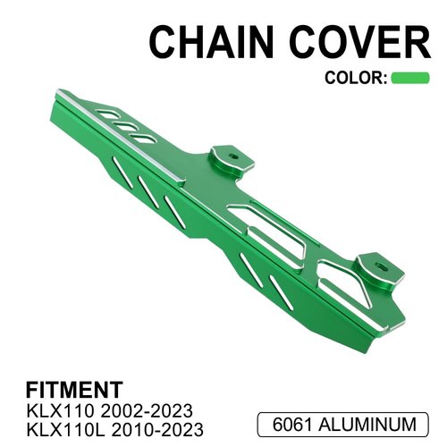 NACORE KLX110 Chain Guard CNC Chain Protector Cover for KLX110 2002-2023, KLX110L 2010-2023 Dirt Bike, Green