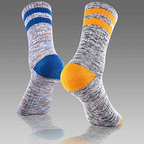 FEIDEER Hiking Walking Socks For Women, Multi-pack Outdoor Recreation Cotton Moisture Wicking Crew Socks