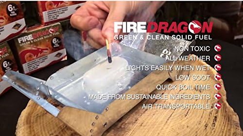 Fire Dragon Solid Fuel Tablets - BCB Adventure, 6-Pack of 27g for Camping & Survival