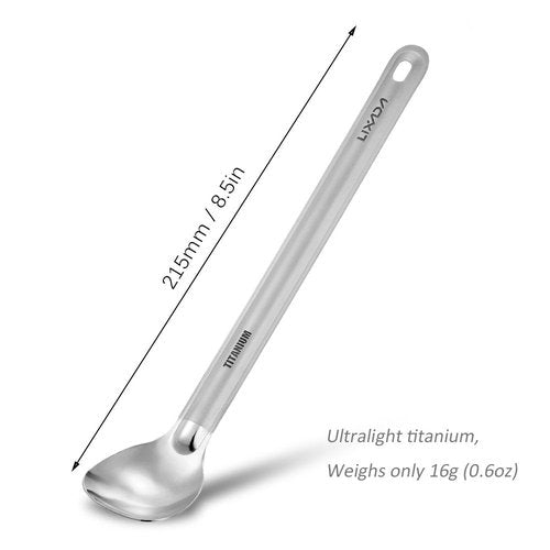 Lixada Camping Cup Pot 750ml Stainless Steel Water Cup Mug with Titanium Long Spoon Foldable Handles and Lid for Outdoor Camping Hiking Backpacking