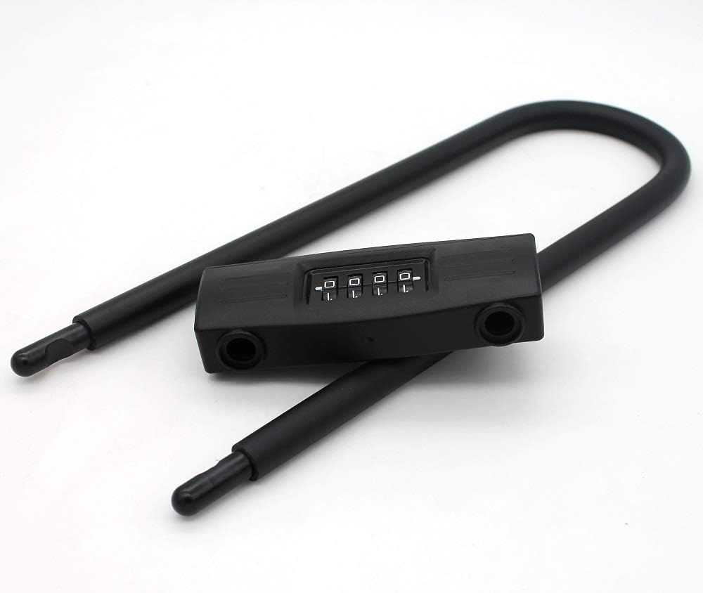 mioni 4 Digit U-Lock Motorcycle Lock/Bike Lock-resettable Combination U-Lock/D Bicycle Lock/Door Lock-, fix The Bicycle Without Carrying The Key. (Black)