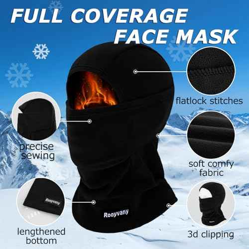 Fleece Balaclava Ski Mask for Men&Women,Warm/Windproof/Lightweight Winter Face Mask for Skiing/Snowboarding/Cycling
