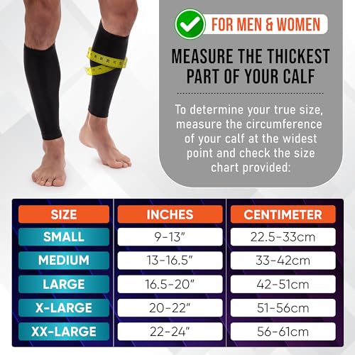 Calf Compression Sleeves for Men and Women - Footless Compression Socks Support for Varicose Vein, Nursing, Pregnancy, Running - PhysFlex Leg Sleeve Brace for Shin Splints, Pain Relief (Pink, Medium)