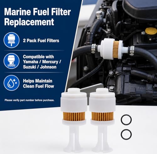 Marine Fuel Filter Element Replacement 2 Pack for Yamaha Mercury Suzuki Outboards