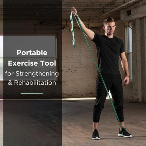 THERABAND CLX Resistance Band with Loops, 2 Pack Fitness Band for Home Exercise and Workouts, Portable Workout, Functionality for Athletes, 5’ Consecutive Loops, 2-Pack Medium/Heavy, Red-Green